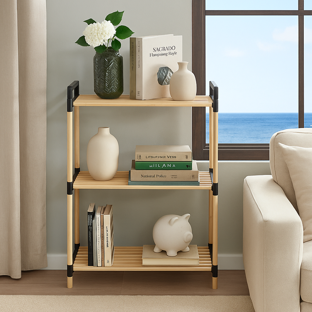 AHŞAP DEKORATİF 3 KATLI RAF